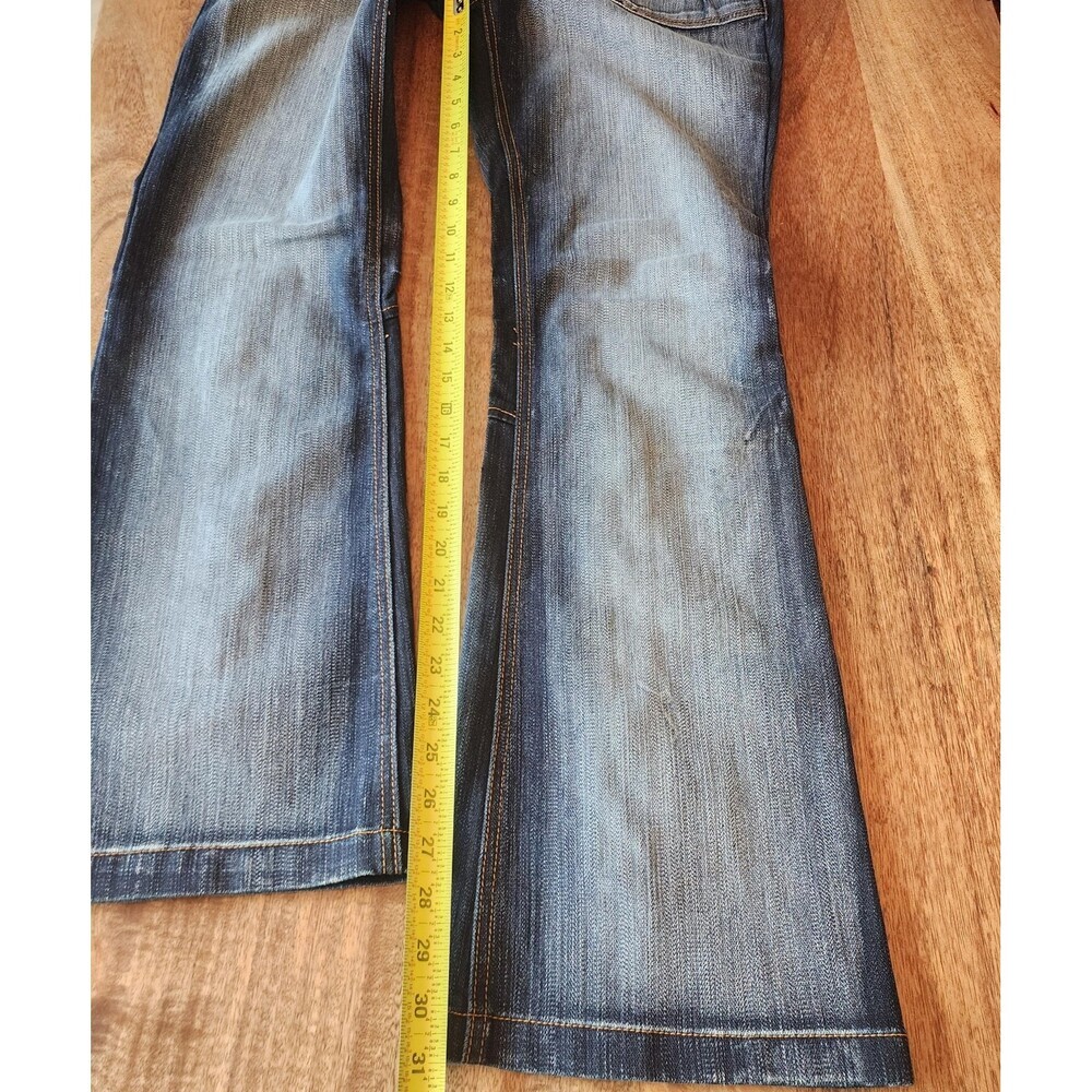 Luxury Blues Y2K Jeans Juniors 7/8 Flare Zip Hem Stretch Denim Pockets Casual - Picture 14 of 15